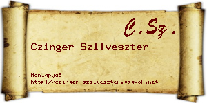 Czinger Szilveszter névjegykártya